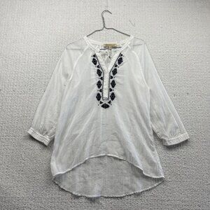 Democracy Freedom Jeaneration Blouse Sheer White Women’s M Fairy Cottagecore